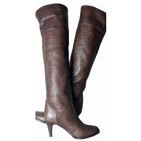 L'AUTRE CHOSE Slouchy Brown Leather Over The Knee Boot Size 37.5 - Picture 7 of 8